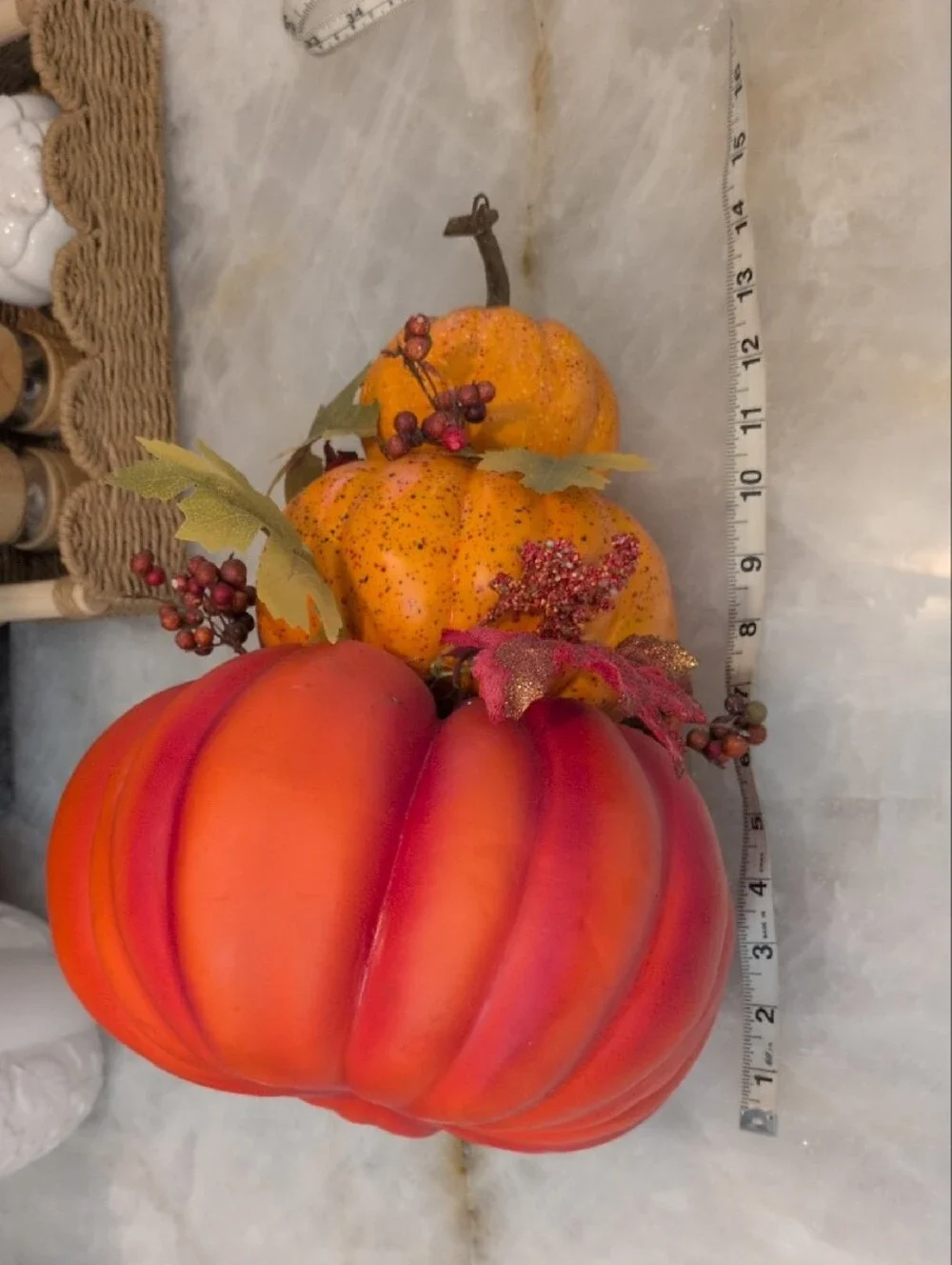 Autumn Stacked Pumpkin Decor - Orange Fall Accent